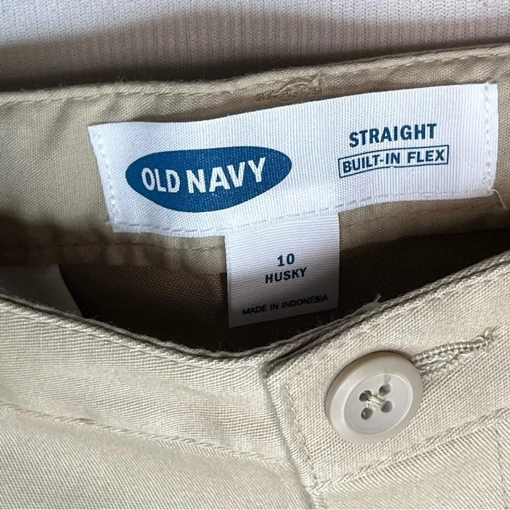 Old Navy Straight built-in flex uniform‎ pants khaki Size 10 husky